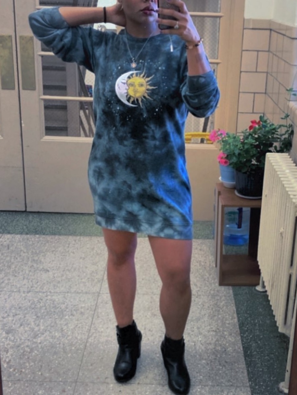 Tie-Dye Sun & Moon Sweater Dress - Picture 3 of 3